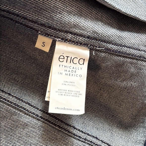 Etica dark Blue Denim Jacket Size S NWT - Picture 6 of 7